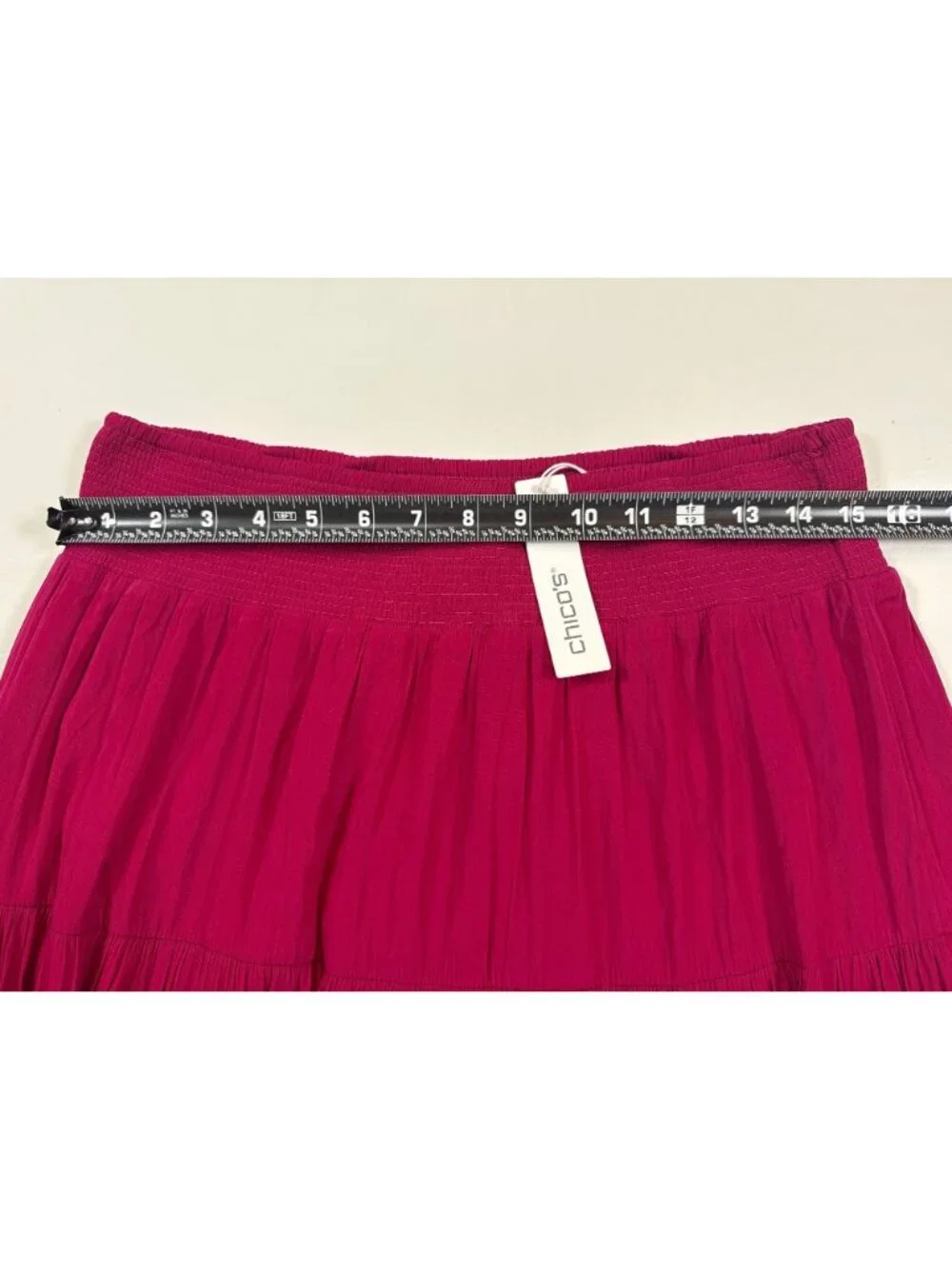 NWT Chicos Tiered Botanic Berry Maxi Skirt size 1 (US 8/10) Smocked Waist (JJ650 - Picture 5 of 9
